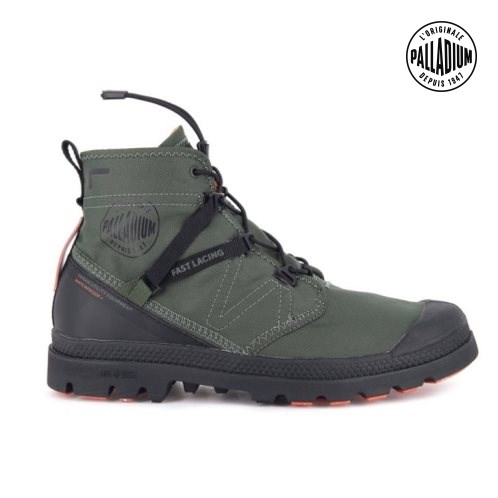 Bottes Palladium Pampa Travel Lite+ Imperméables Femme Vert Olive | FR HFD712Y